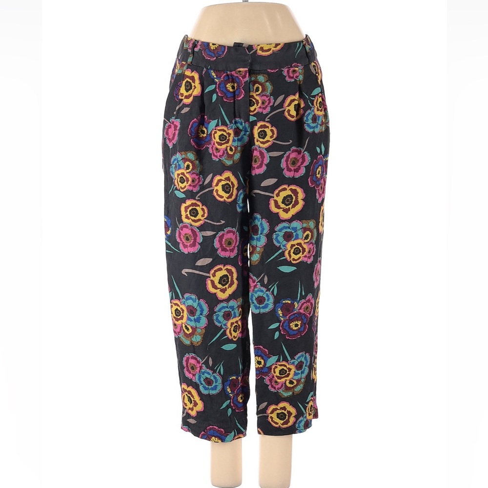 Corey Lynn Calter  Anthropologie Silk Blend Cropped Floral Capri Pants